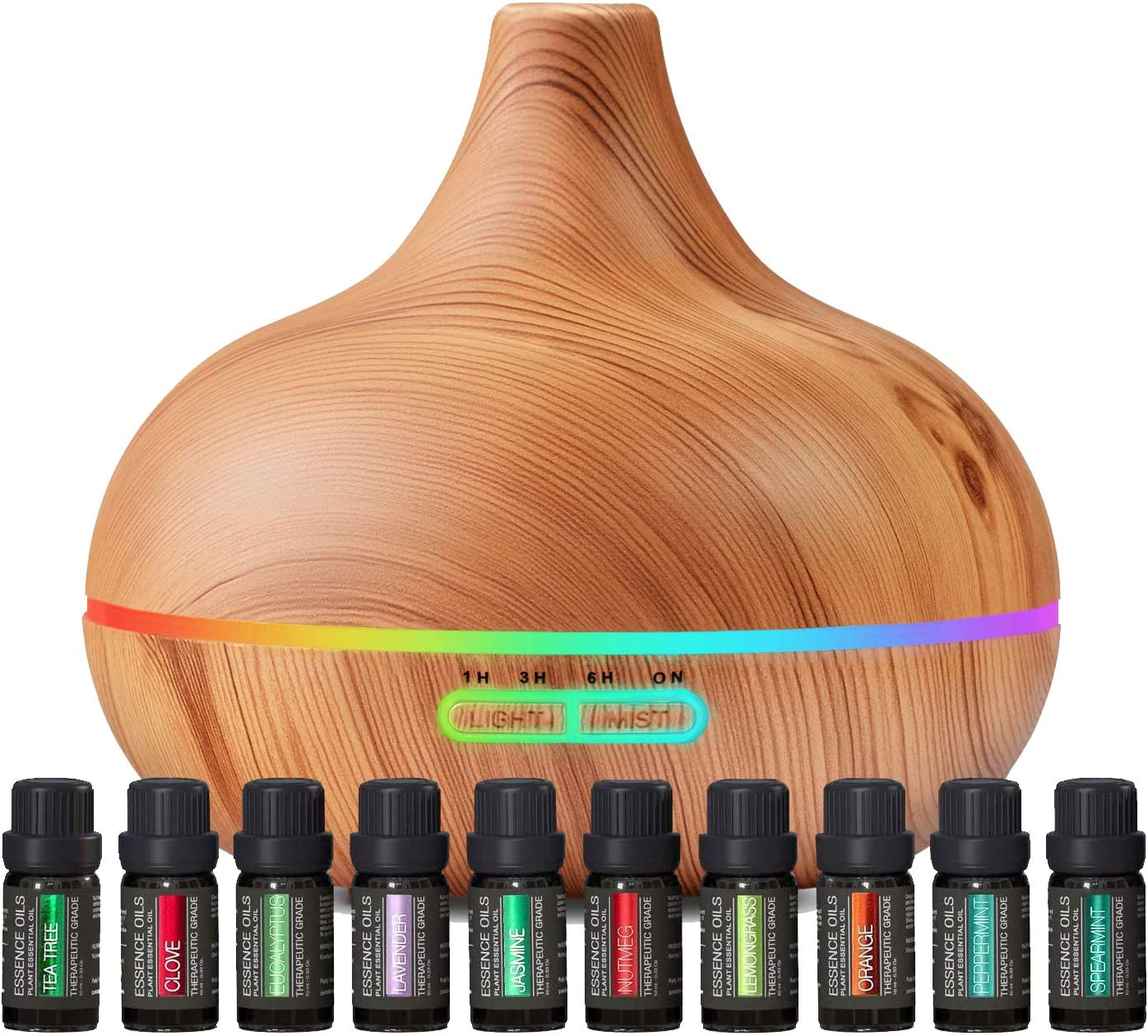 Diffuseur d'Huile Essentielle Ultrasonique avec Brume Réglable - Foivo