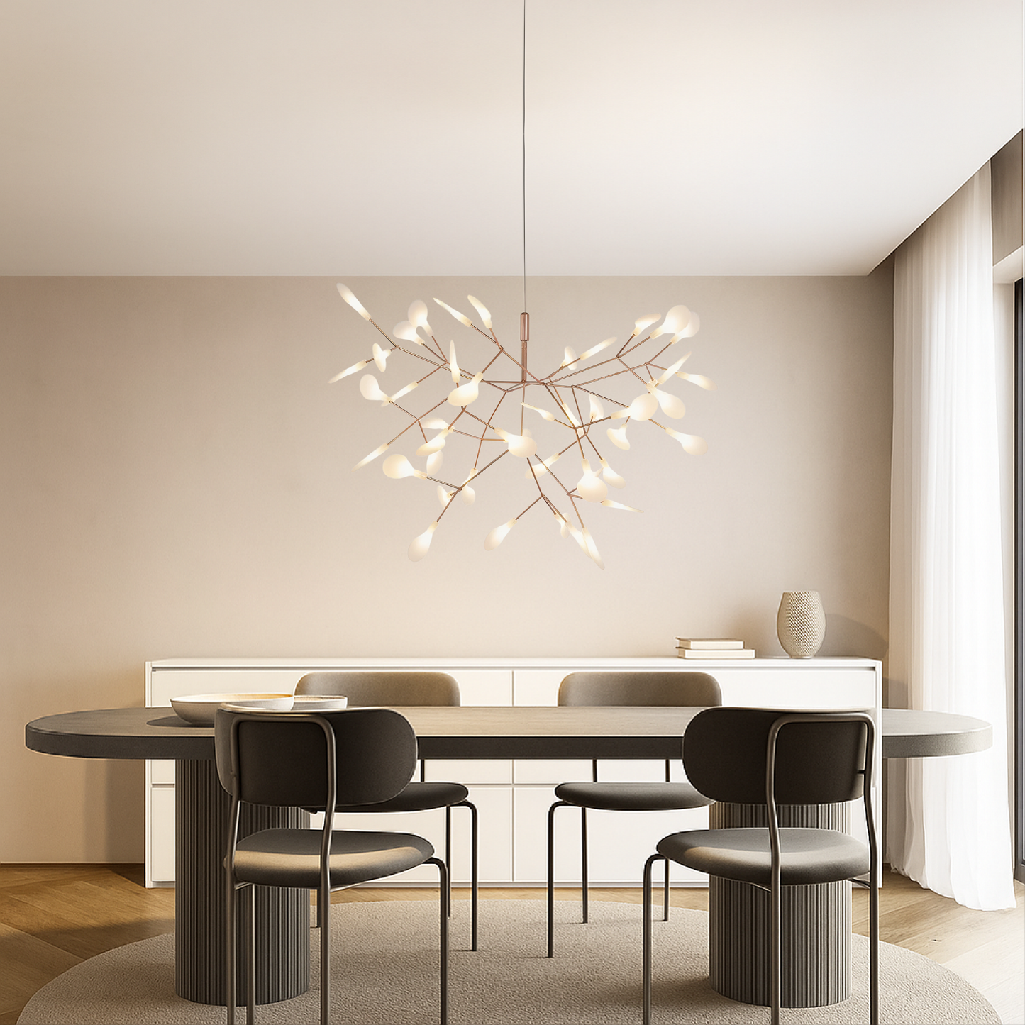 Elegant Pink Gold Hanging Light LED