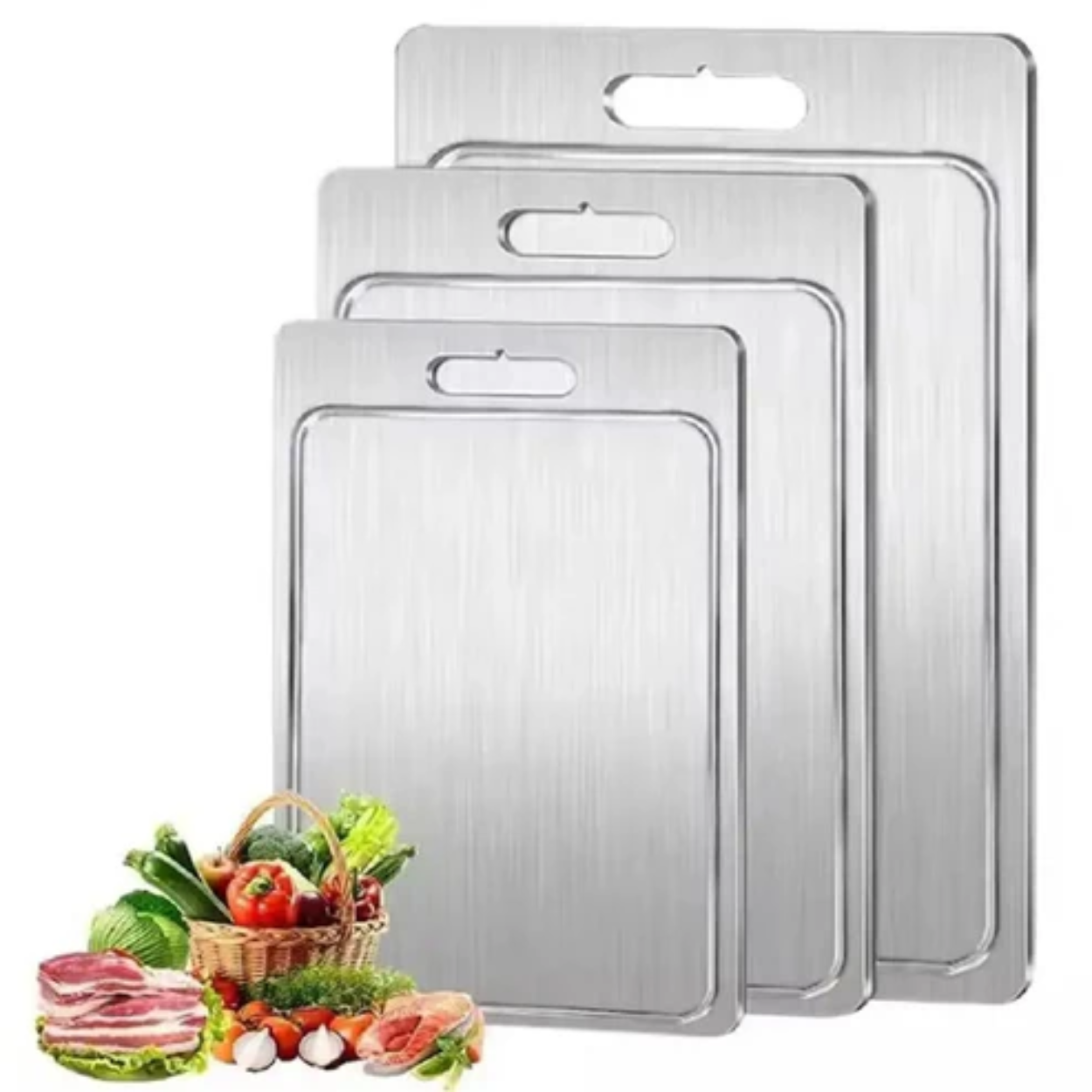Double-Sided Hygienic Stainless Steel Kitchen Cutting Board