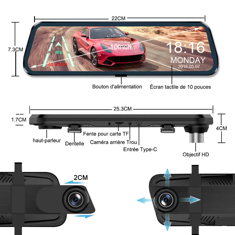 Full HD Rearview Camera for Car with Video Recording