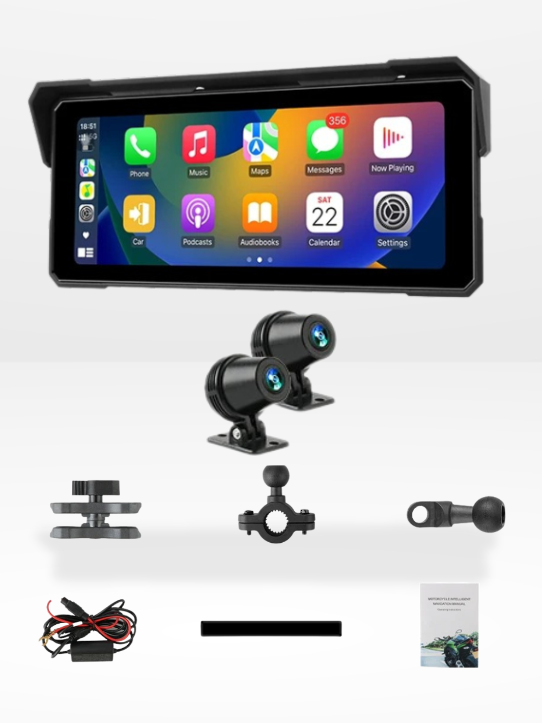 Waterproof Universal Motorcycle GPS Screen for CarPlay