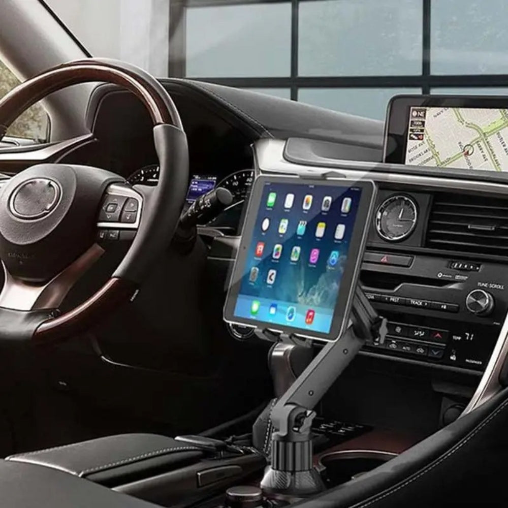 Tablet Holder with Adjustable Cup Holder
