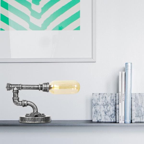 Elegant Table Lamp in Clear Glass with Round Lampshade