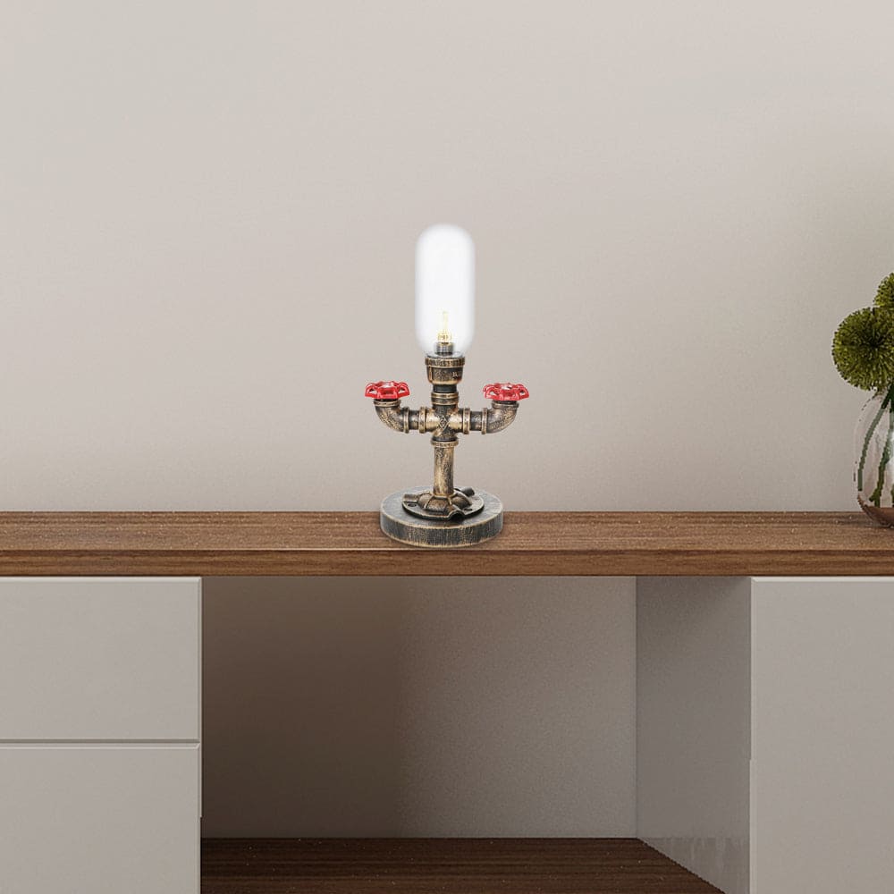 Elegant Metal Table Lamp with Industrial Lampshade