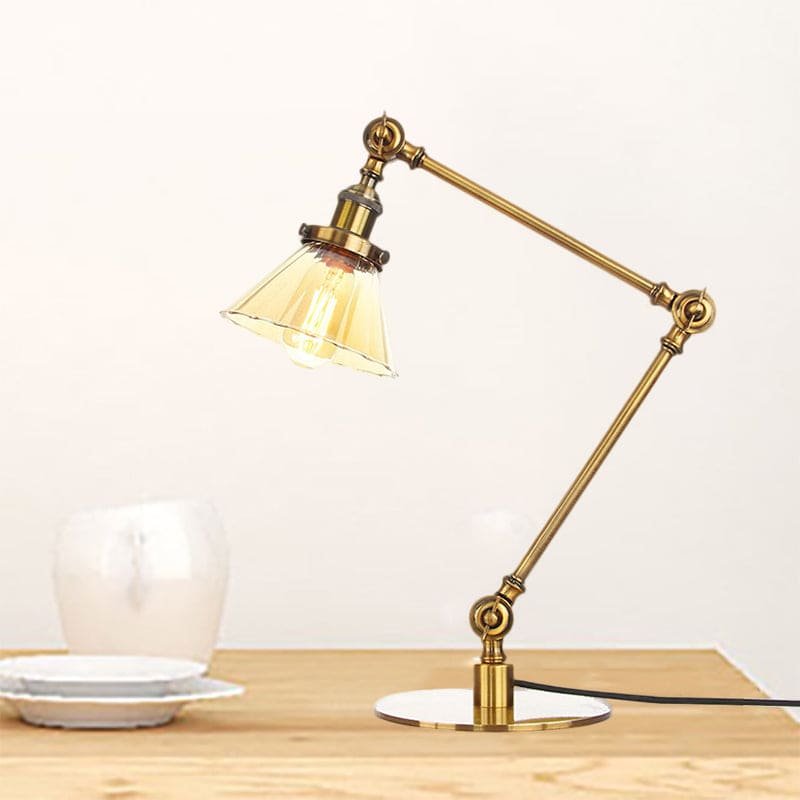 Elegant Table Lamp in Clear Conical Glass
