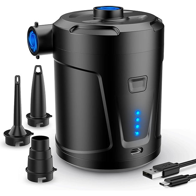 Gonfleur de Matelas Portable et Rechargeable avec 3 Buses - Santeova