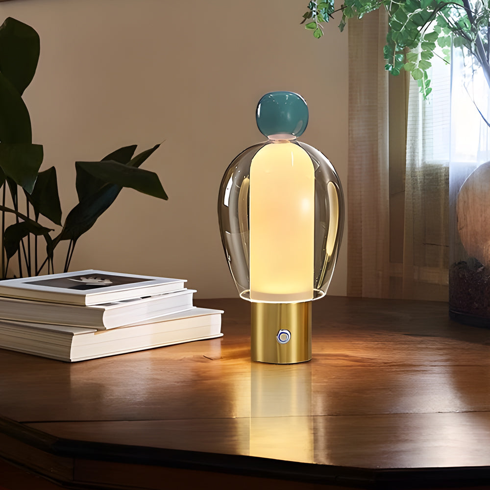 Elegant Glass Desk Lamp with Adjustable LED