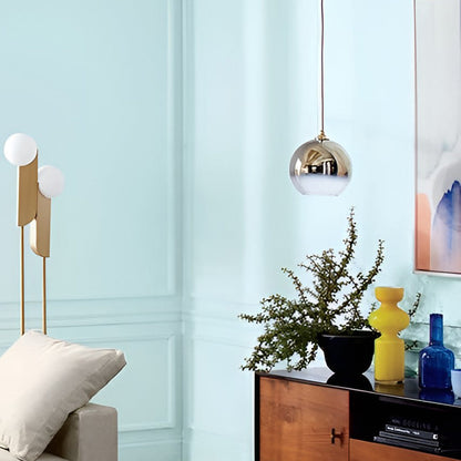 Hanging Glass Light Fixture with LED for Living Room and Kitchen