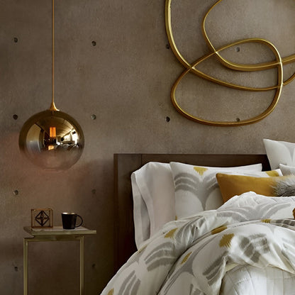 Hanging Glass Light Fixture with LED for Living Room and Kitchen