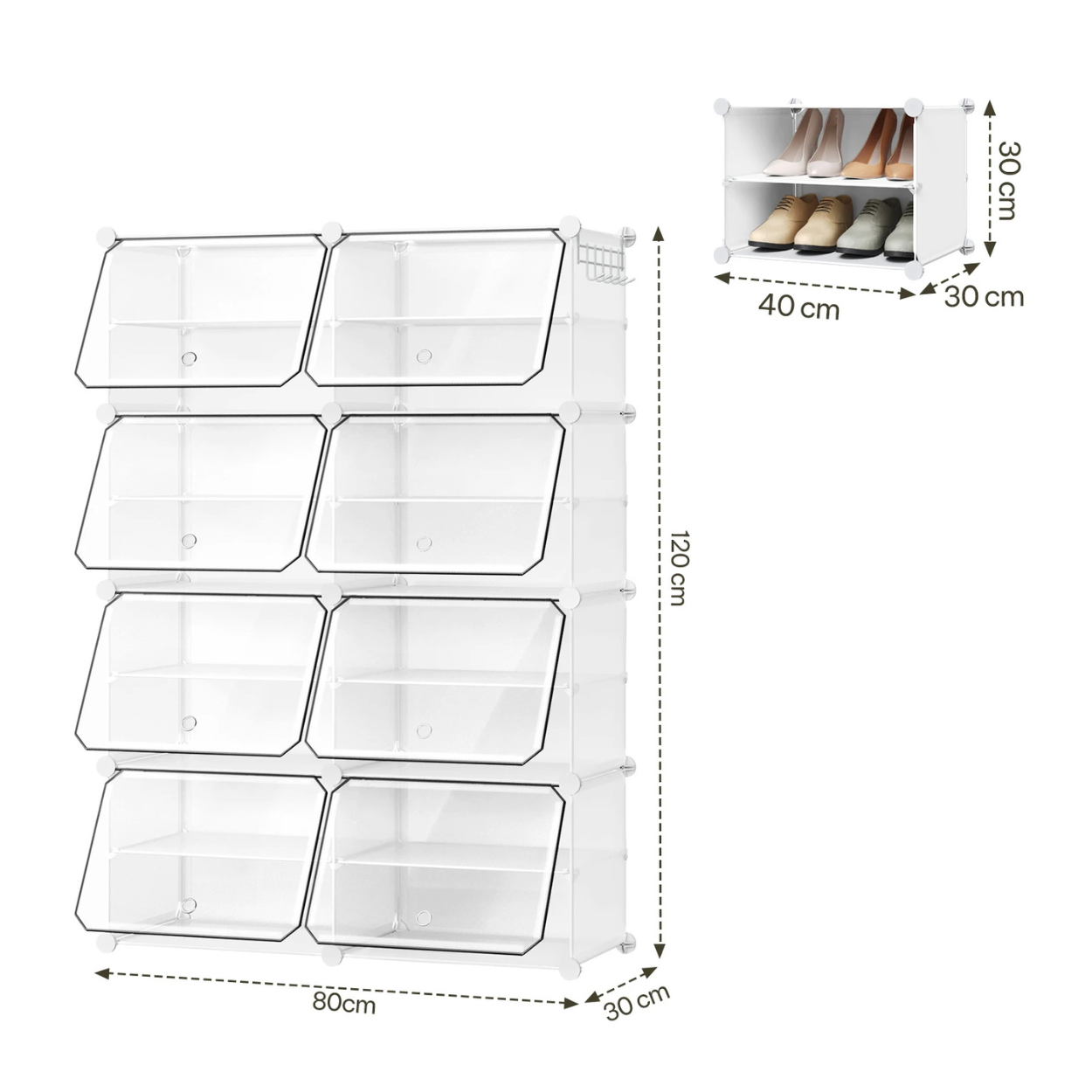 Compact Foldable and Modular Shoe Cabinet