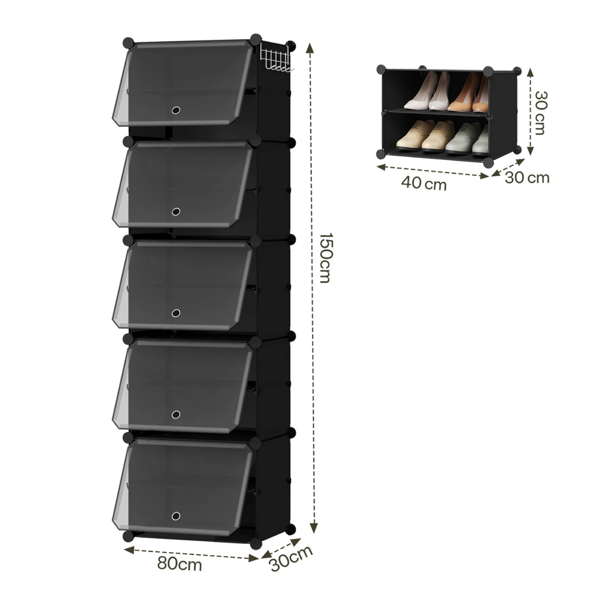 Compact Foldable and Modular Shoe Cabinet