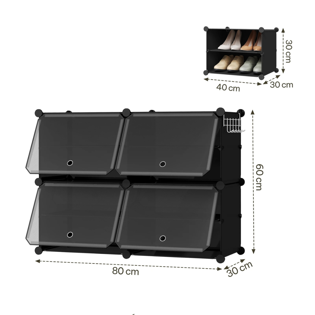 Compact Foldable and Modular Shoe Cabinet