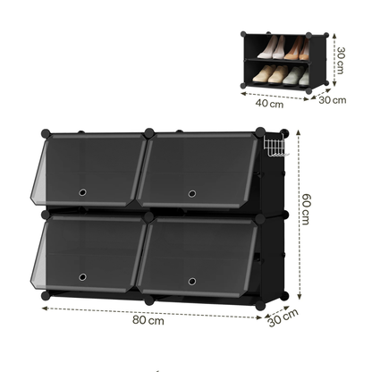 Compact Foldable and Modular Shoe Cabinet