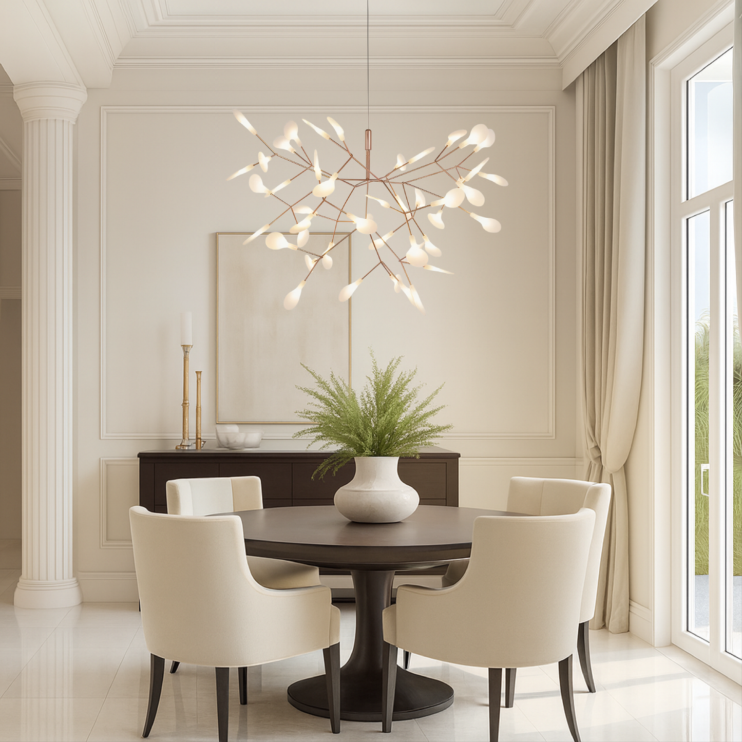Elegant Pink Gold Hanging Light LED