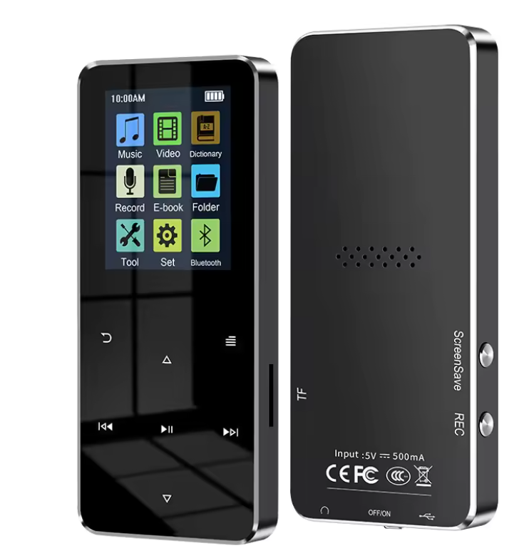 Bluetooth MP3 Player with 2.4-Inch HD Screen, FM Radio, and Built-in Speaker