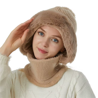 Soft and Warm 2-in-1 Polar Fleece Hat and Scarf