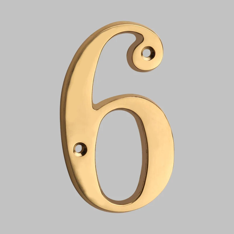 Sturdy Modern Brass House Numbers