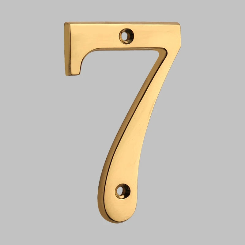 Sturdy Modern Brass House Numbers