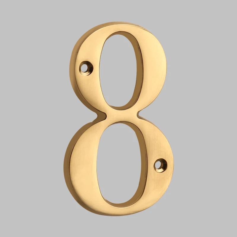 Sturdy Modern Brass House Numbers