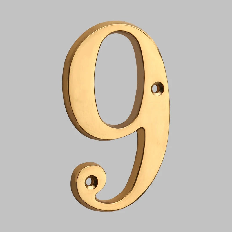 Sturdy Modern Brass House Numbers