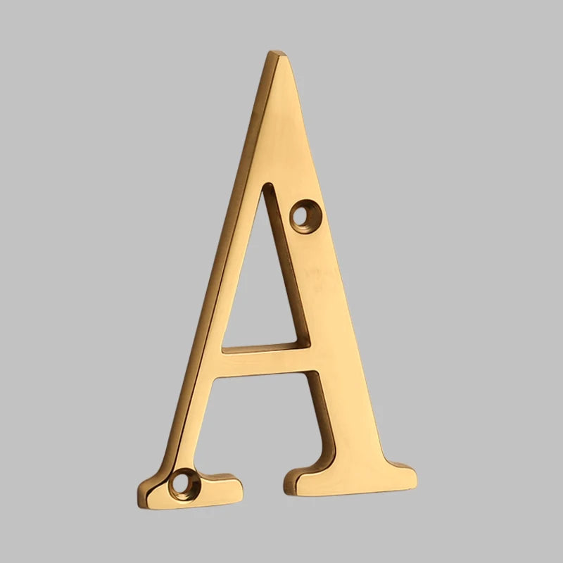 Sturdy Modern Brass House Numbers