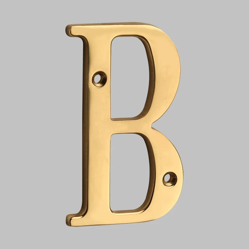 Sturdy Modern Brass House Numbers