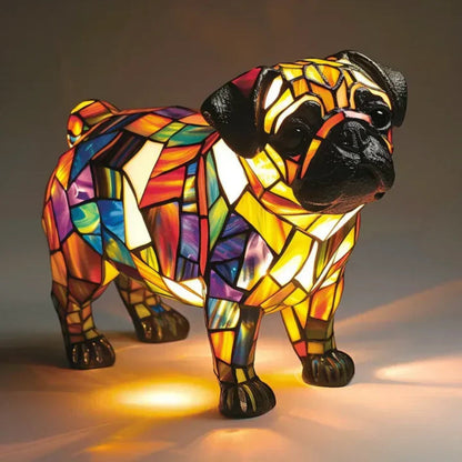 Colored Dog Lamp Retro Style for Dog Lovers