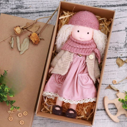 Poupée Câlin En Bois avec Accessoires de Jeu - Foivo