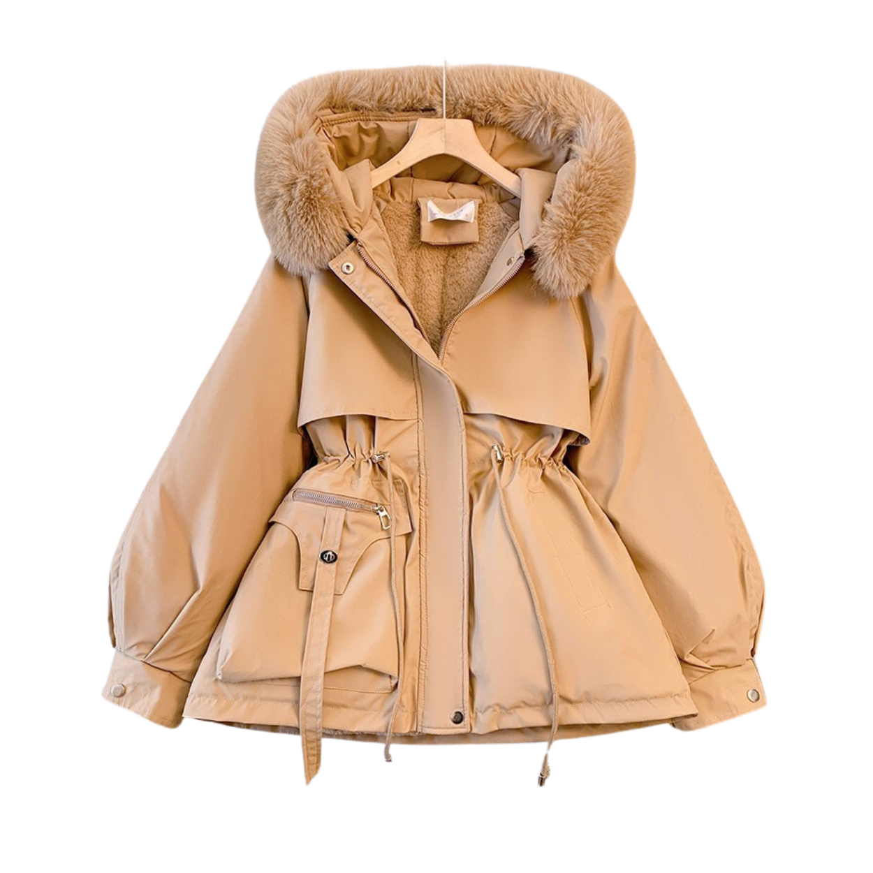 Women's Winter Parka with Hood and Warm Lining