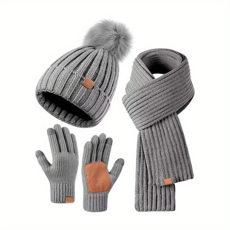 Warm Winter Gear 3 in 1: Hat, Scarf, Gloves