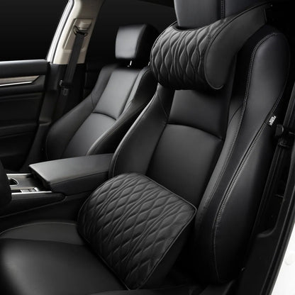 Comfortable faux leather car neck pillow