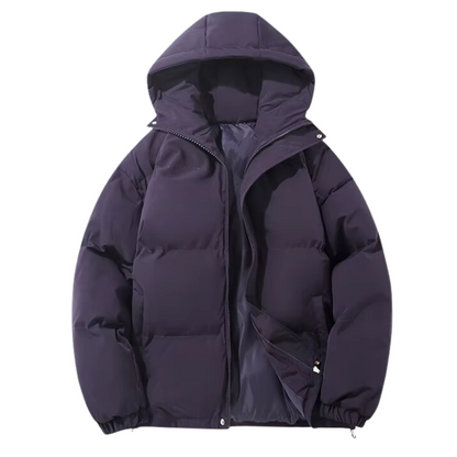Unisex Winter Coat with Cotton Lining and Removable Hood