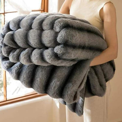 Marcherelle™ – Couverture en Fausse Fourrure de Lapin Luxueuse et Douce