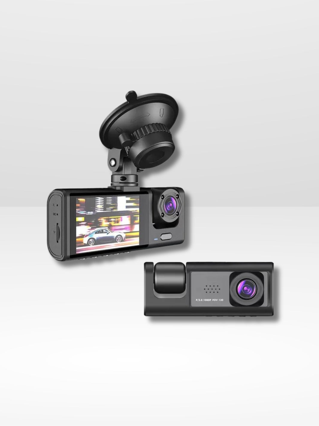 Marcherelle™ – Dashcam Double Caméra Avant/Arrière Full HD – Vision Nocturne & Caméra de Recul