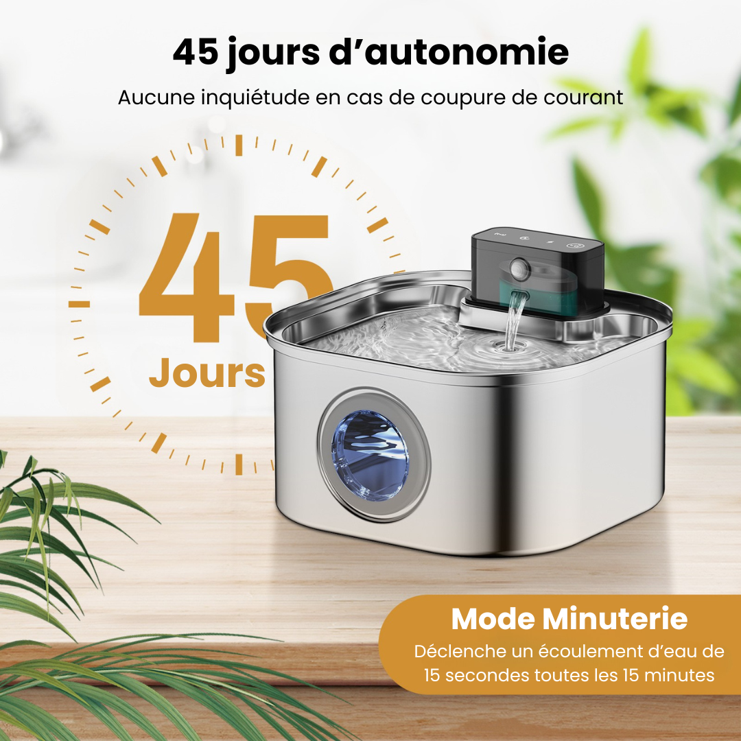 Marcherelle™ – Fontaine à Chat sans fil 3 Modes pour eau Propre et Fraîche