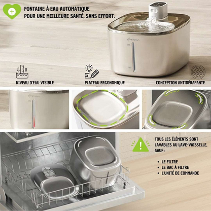 Marcherelle™ – Fontaine à Eau pour Chat sans Fil 4 L, Batterie Longue Durée