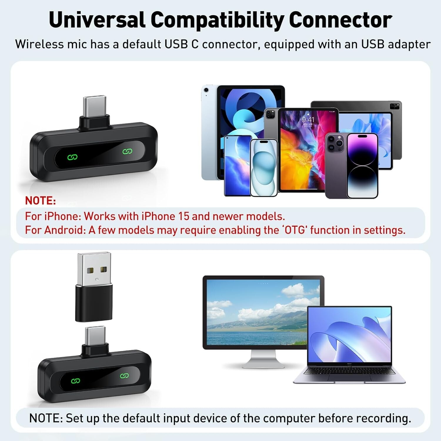 Marcherelle™ – Microphone Cravate Sans Fil USB-C Pour Un Son Clair Et Stable