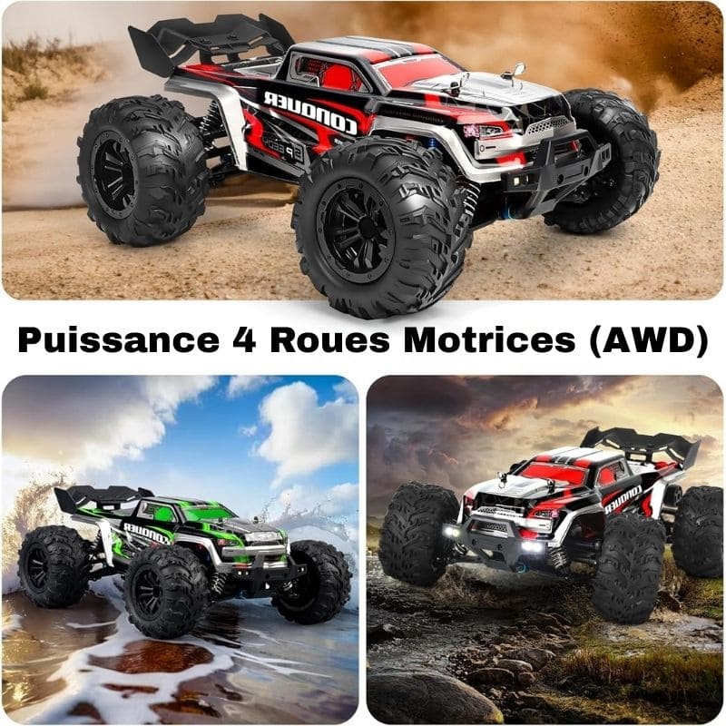 Marcherelle™ – Voiture Télécommandée 4x4 Tout Terrain 50 km/h Rechargeable
