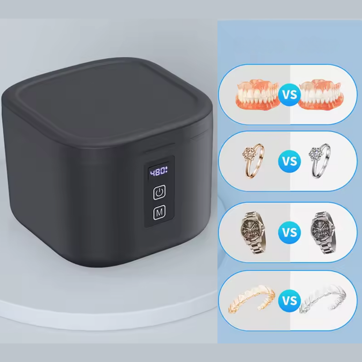 Powerful Ultrasonic Cleaner for Jewelry and Glasses