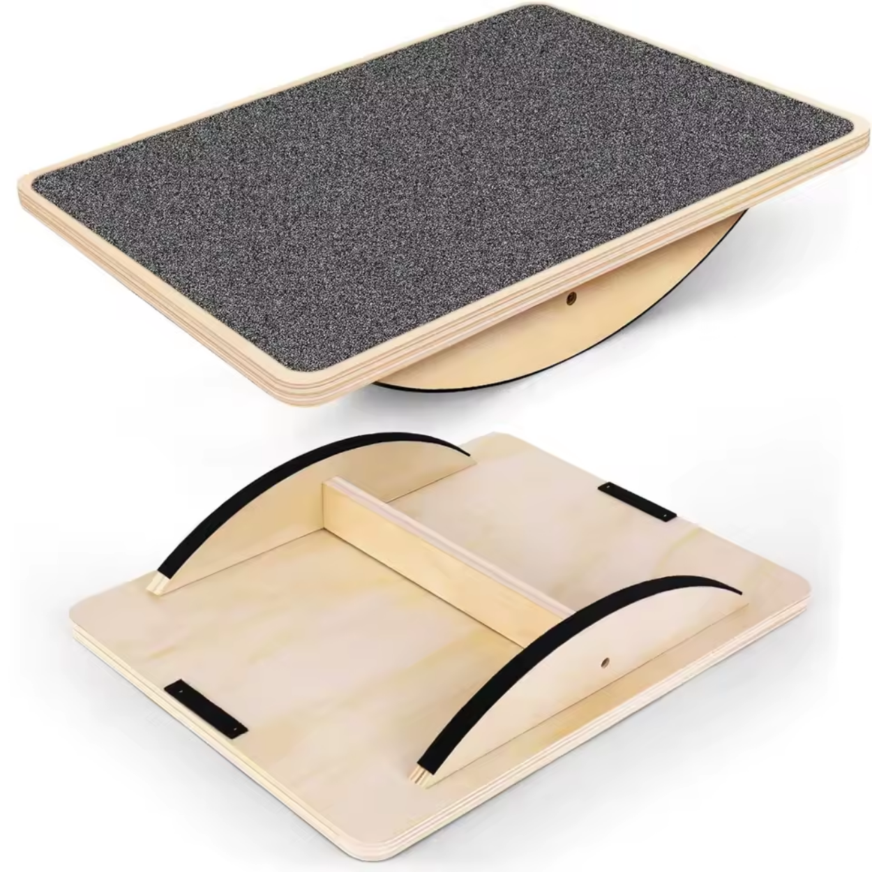 Planche d'Équilibre Bois Massif avec Surface Antidérapante - Marcherelle