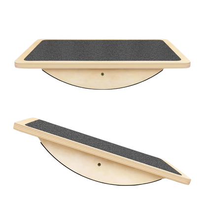 Solid Wood Balance Board with Non-Slip Surface