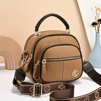 Elegant Women's Leather Handbag with Shoulder Strap