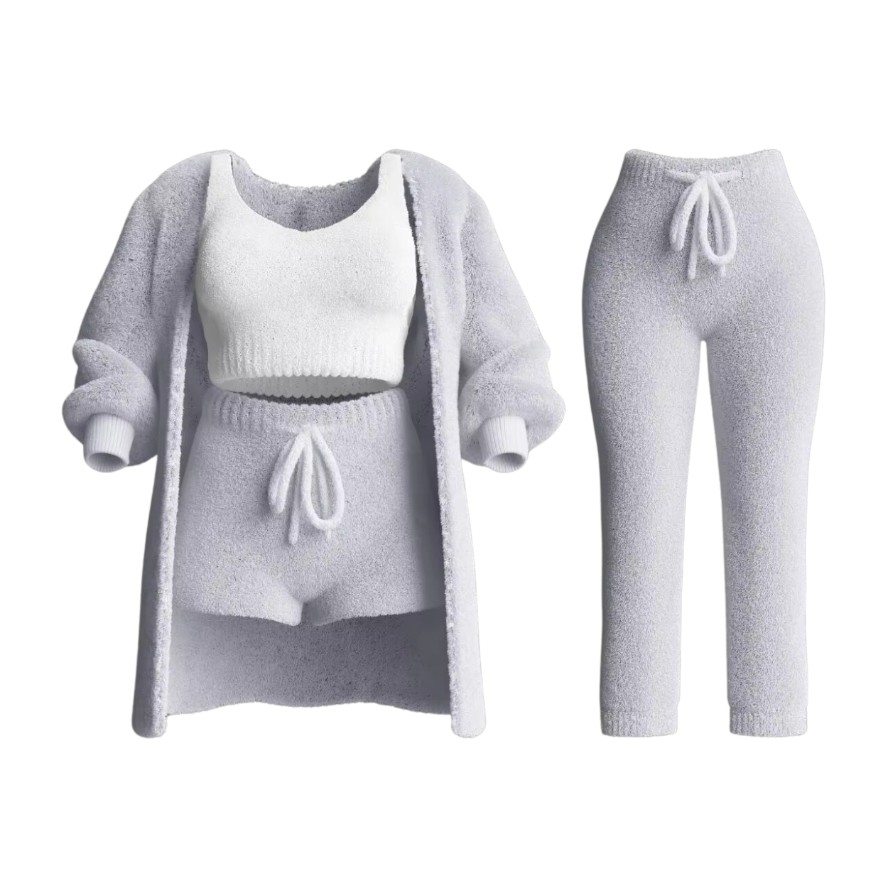 Complete Women's Tracksuit Set: Sweater, Sports Bra, Pants, and Cardigan