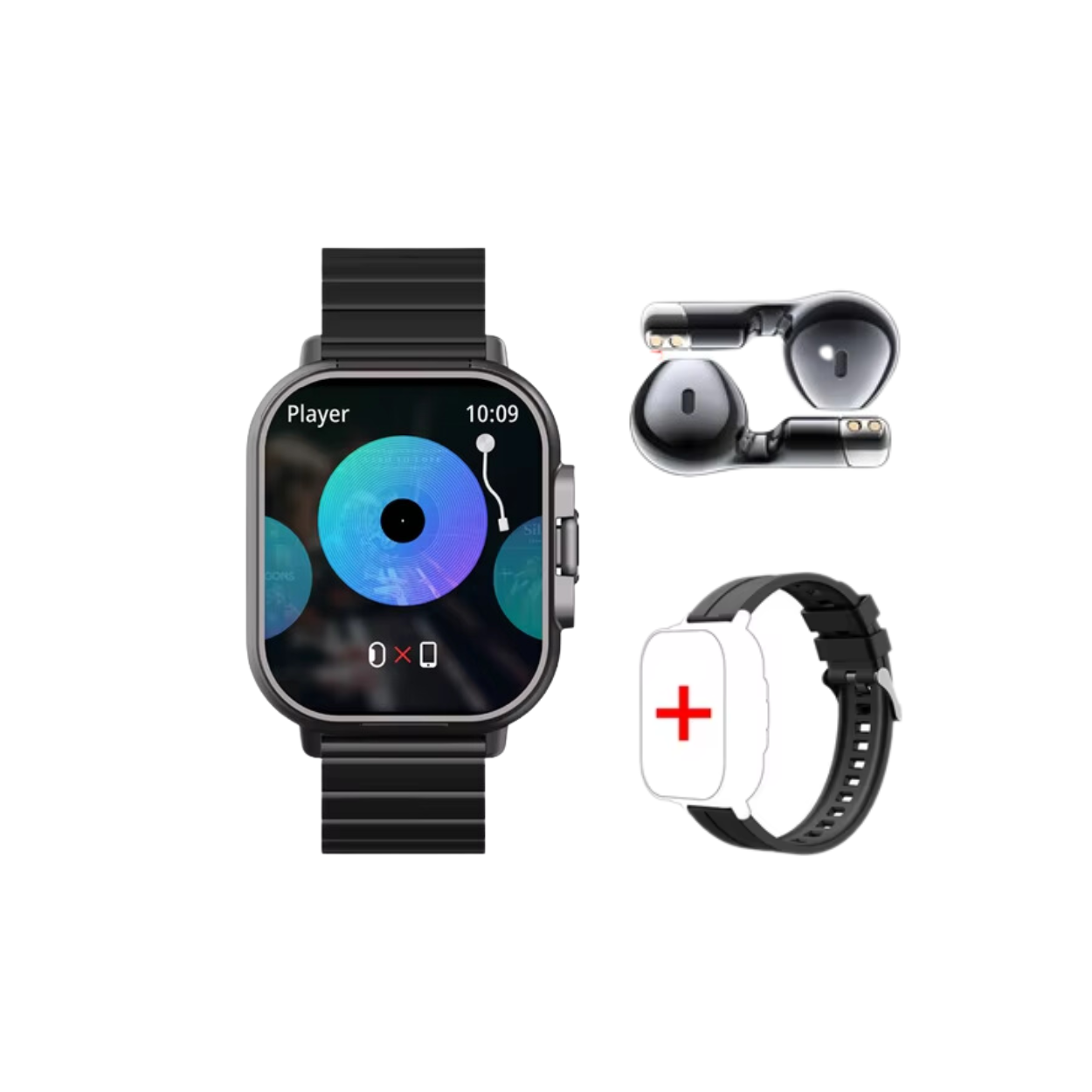 Smartwatch with Built-in Bluetooth Earbuds