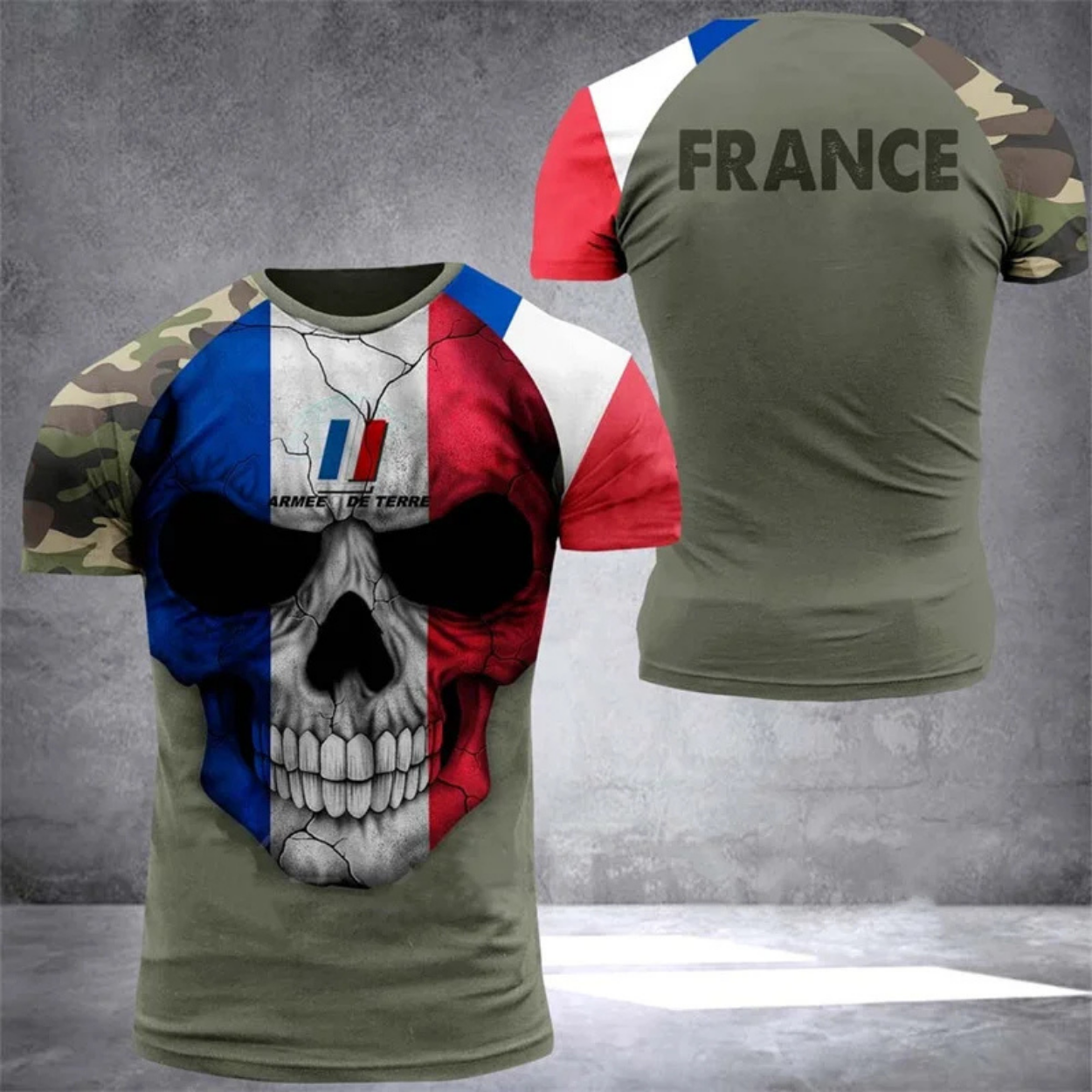 Men's Military Style Camouflage Army T-Shirt
