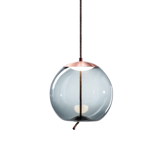 Lampe Suspendue en Chanvre Rose Or - Foivo