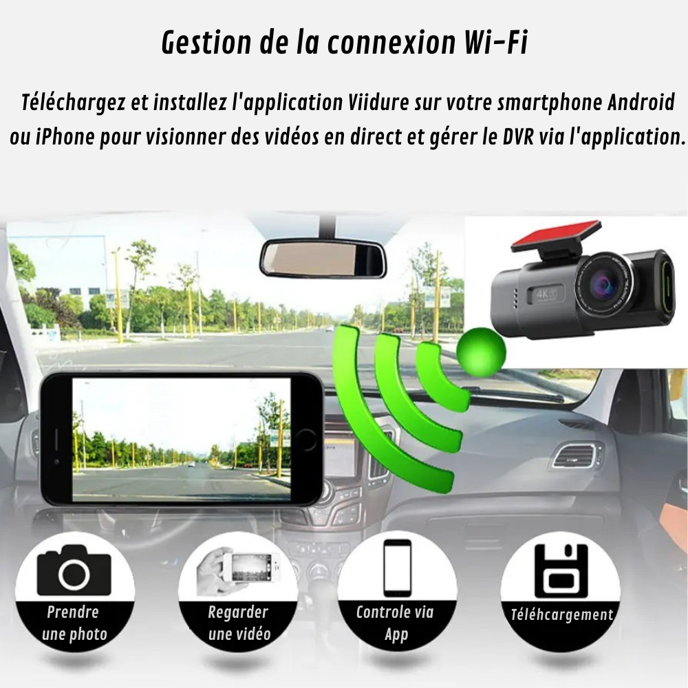 4K Full HD Car Camera with Continuous Recording