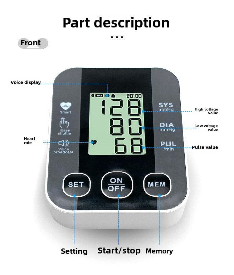 Professional Electronic Blood Pressure Monitor